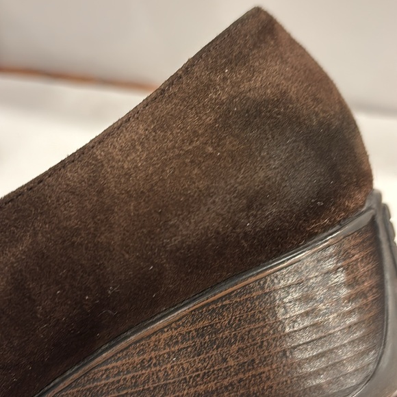 Aquatalia suede brown slide on wedge‎ loafer shoes size 7.5 - Picture 16 of 17